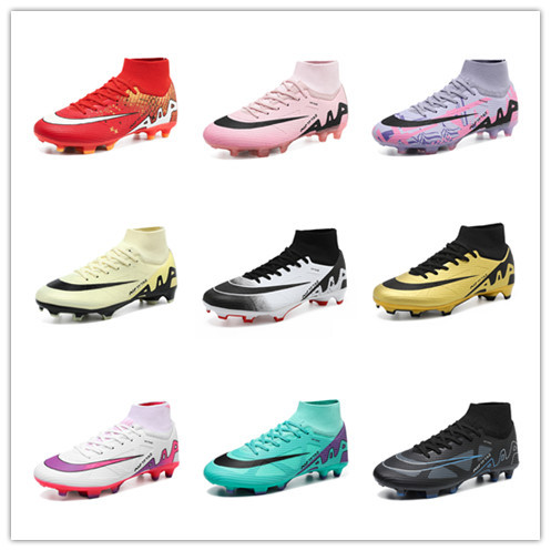 Cross-border new football boots boys adults TF broken nails artificial turf AG long spikes broken nails sports training shoes women