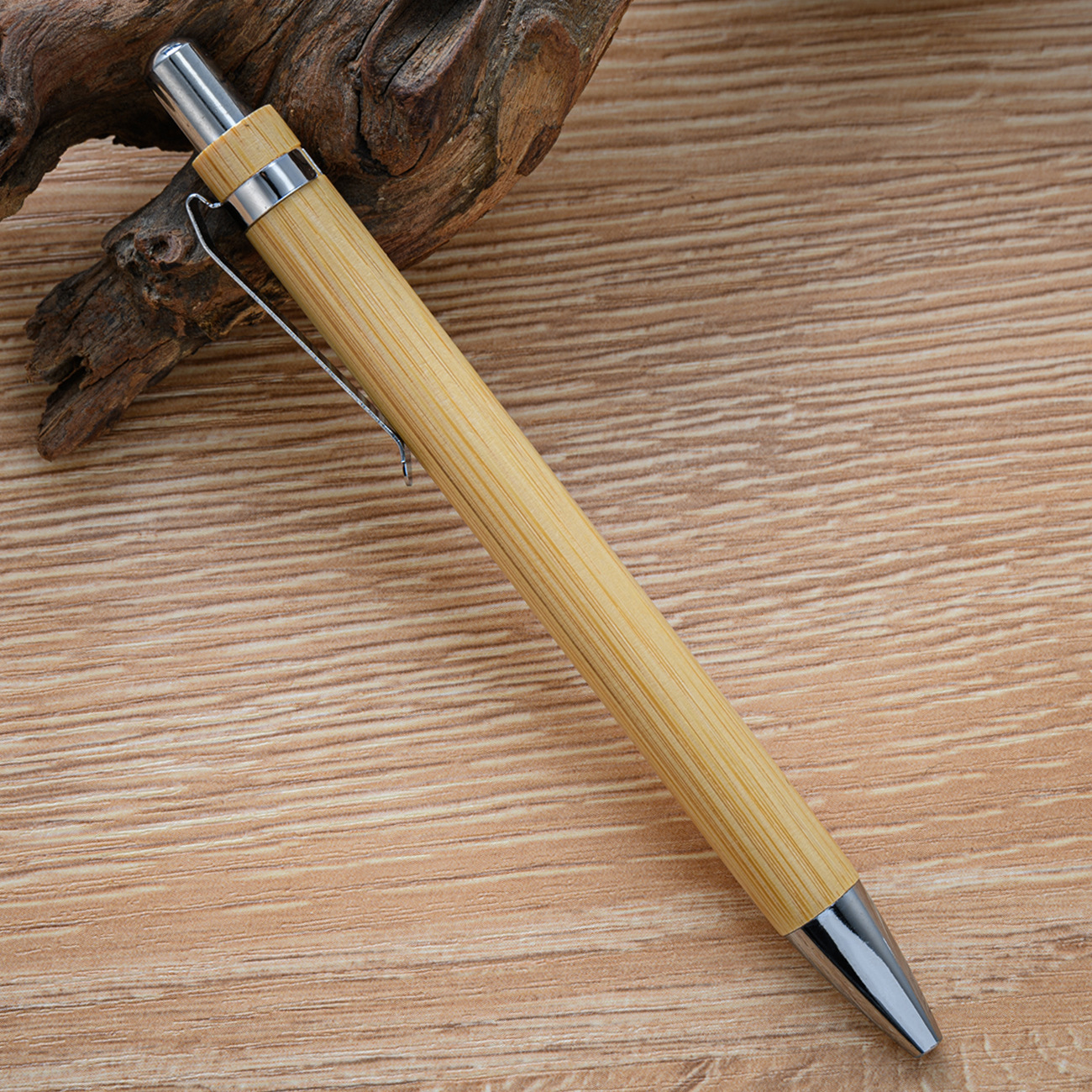 Picture of Spot bamboo wood material advertising pen ballpoint pen laser printing logo printing laser bamboo pen sign pen wholesale