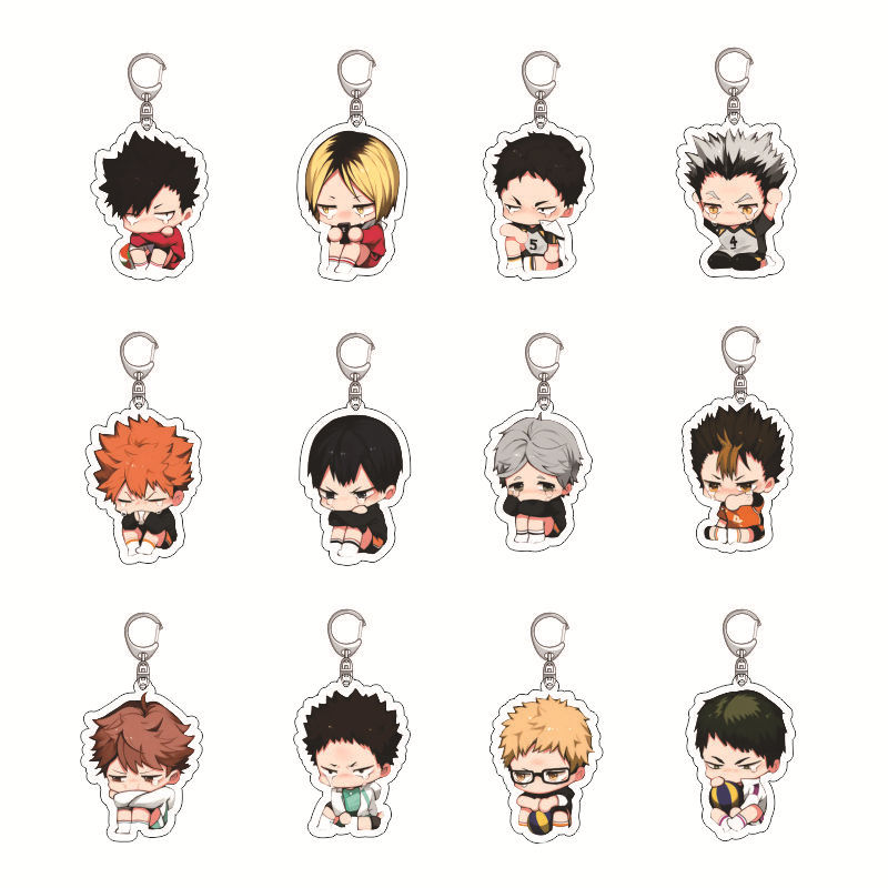 Picture of Anime Volleyball Youth Peripheral Keychain Shadow Mountain Feixiong Day Xiangyang Solitary Claw Grinding Cute Acrylic Pendant