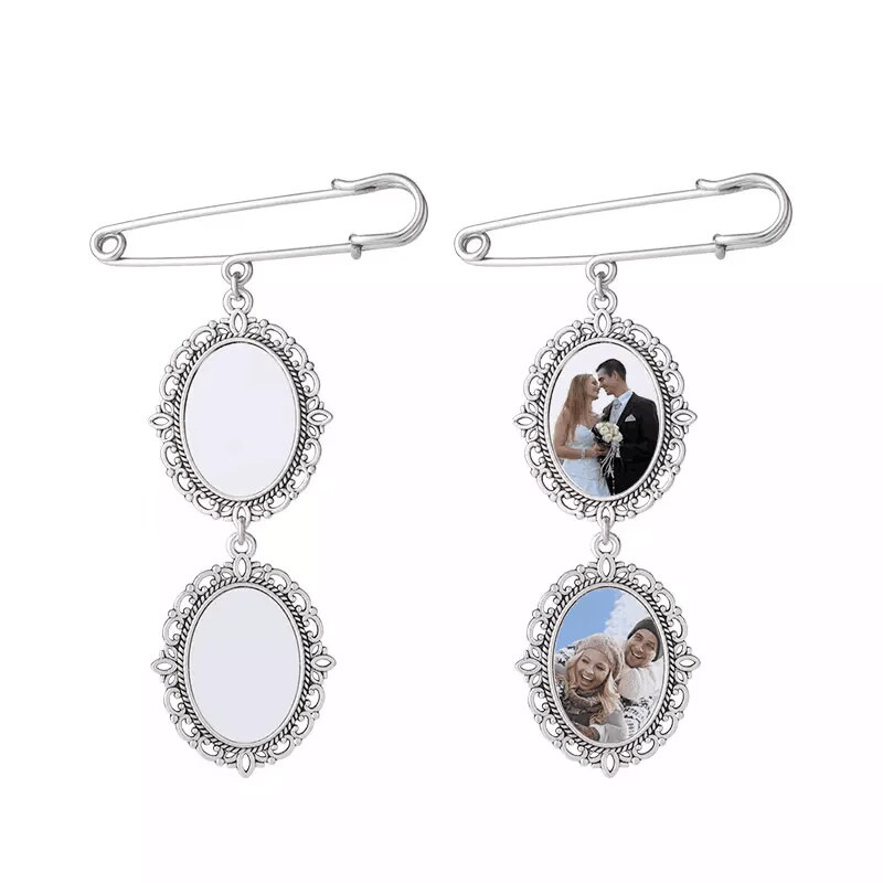 Picture of Manufacturer in Stock Time Gem holder pendant foreign trade wedding brooch DIY gem Holder Photo Pearl Pendant