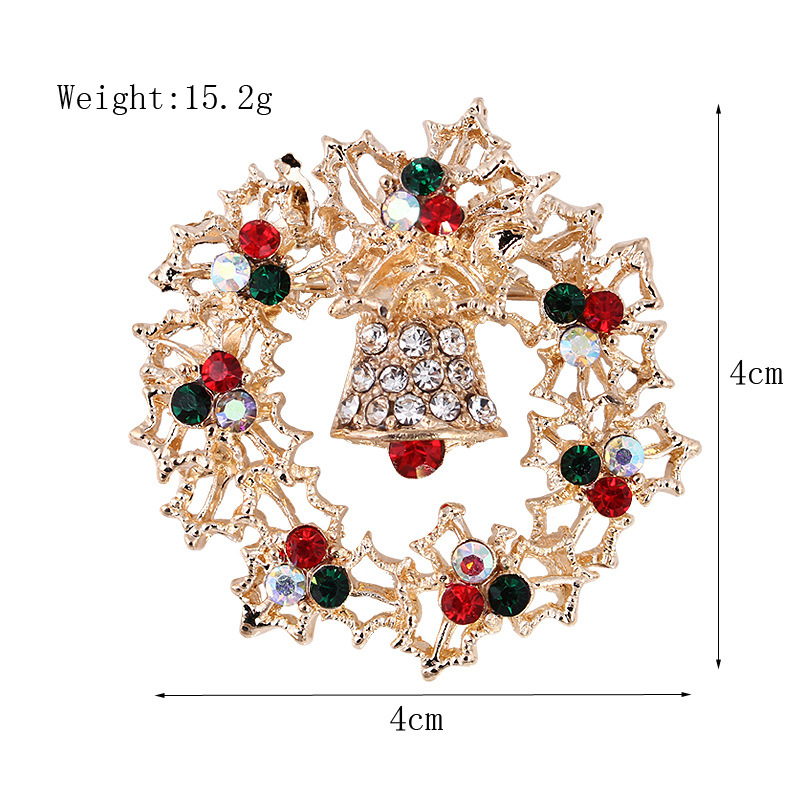 Picture of Lanhao European and American New Fashion Christmas Brooch Christmas Tree Shoes Elk Wreath Snowflake Bell Pin Women