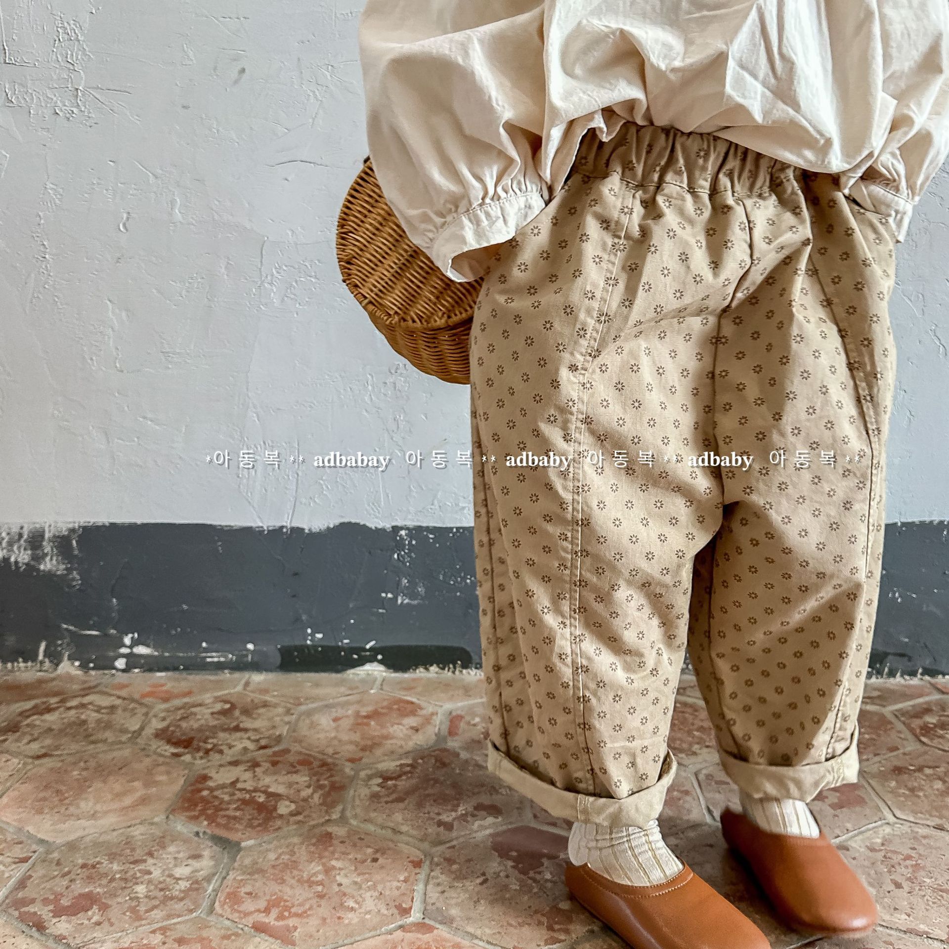 2025 New Autum Kidsren's Clothing Kidsren's Korean Style Autum Washed Cotton Harem Pants Girls Casual Pants 123028