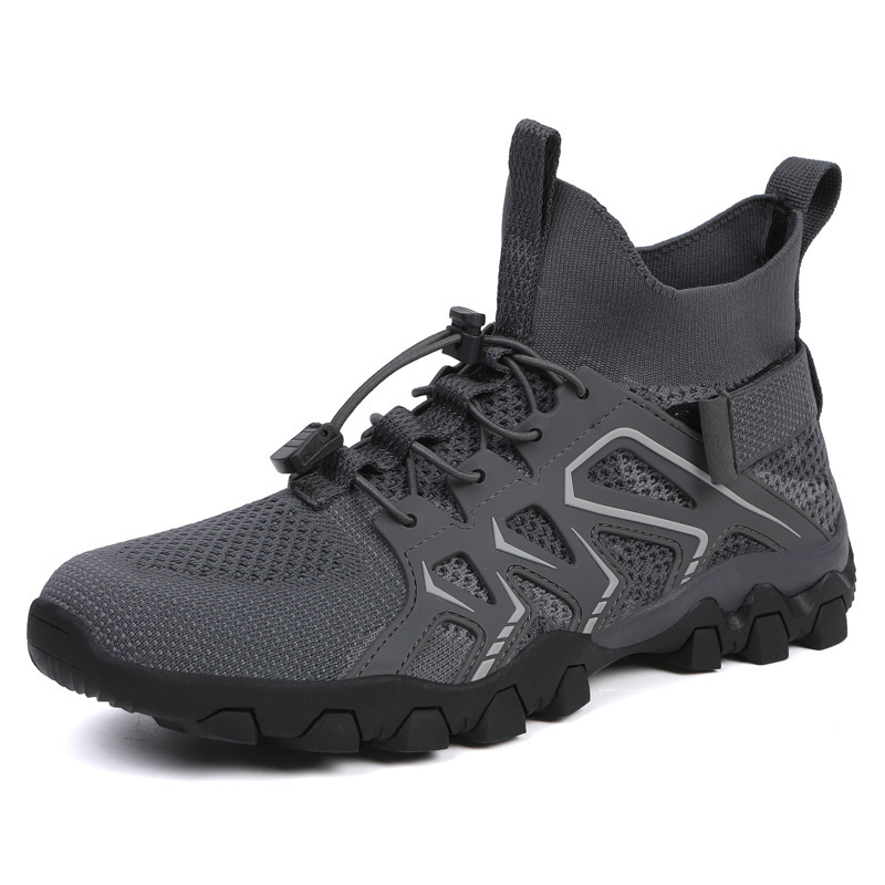 Cross-border plus size 46 Zhongbang Outdoor Mountaineering Shoes Men's Mesh Tracing Shoes Socks Mouth Casual Running Wading Shoes