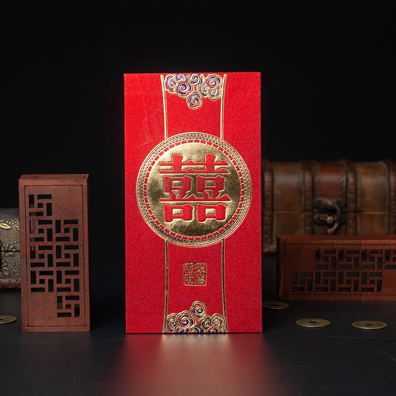 Picture of A hundred years of good luck to change the mouth of the red bag is to seal the wedding hard paper bronzing Yongji hundred yuan thousand yuan large ten thousand yuan