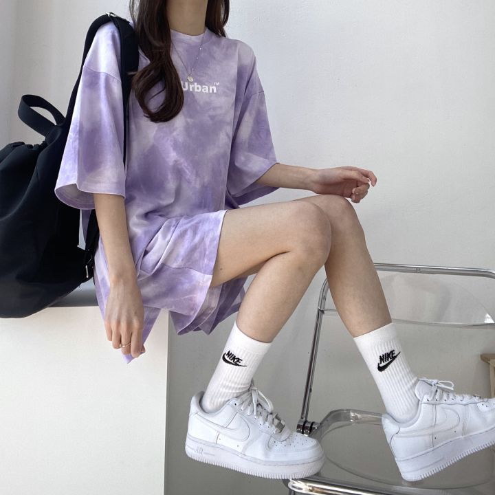 Picture of 100 Cotton Short-sleeved Shorts Sports Two-piece Suit Women's Summer Plus-sized Korean-style Casual Running Loose