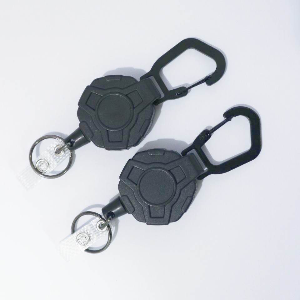 High elastic thick steel wire rope telescopic keychain carabiner outdoor pull rope second rebound anti-theft anti-loss easy pull buckle