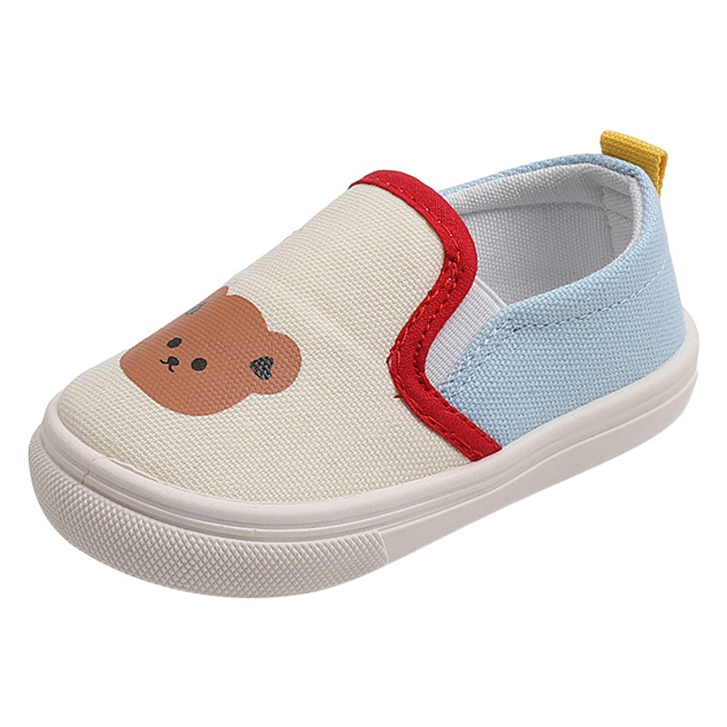 Children's Canvas Shoes 2025 Spring & Fall Boys and Girls Kidsren's Shoes Baby Bear Kindergarten Indoor Shoes Light and Comfortable