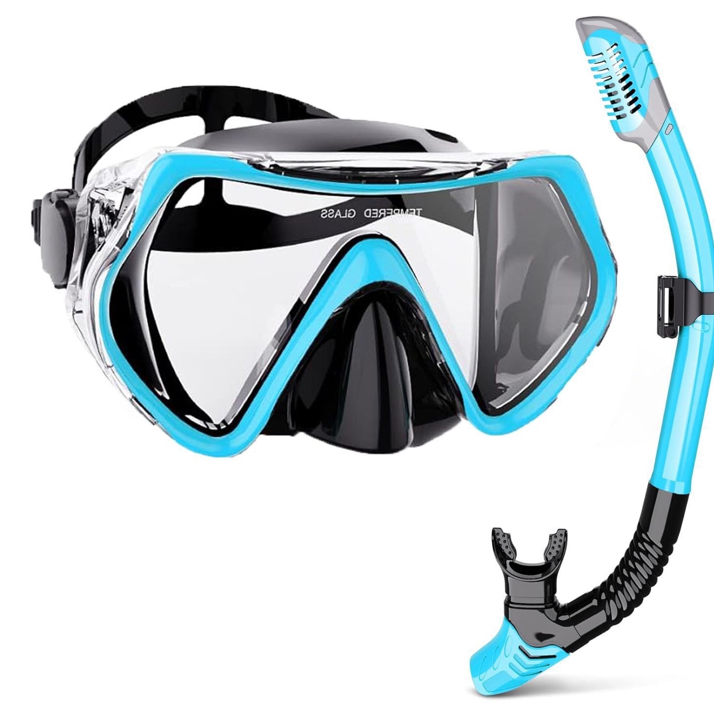 Adult snorkeling suit tempered glass diving goggles full dry breathing tube men and women anti-fog diving goggles equipment
