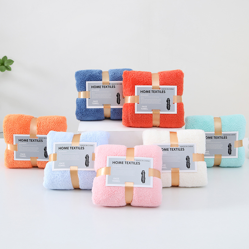 Picture of Hand gift towel wholesale coral velvet square wedding gift box towel wedding candy box towel Xi word New
