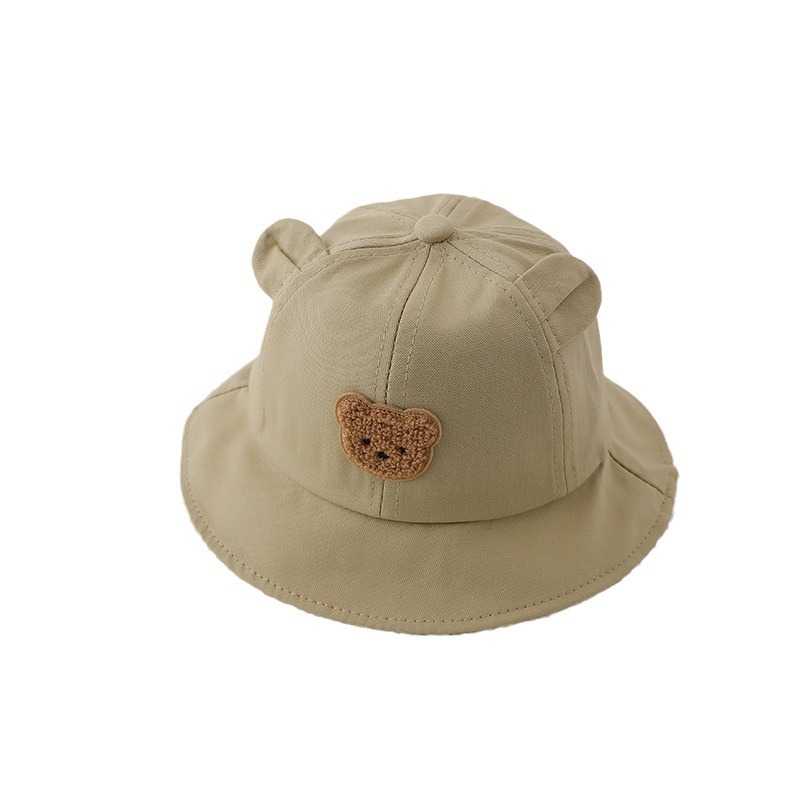Picture of Fisherman hat ear stickers bear spring and autumn children sun hat boys baby basin hat Girls cute super cute fisherman hat