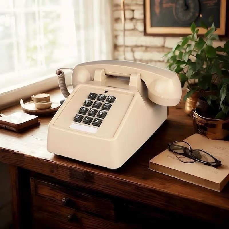 Picture of Metal Ringtone Antique Telephone Mechanical Bell Button Classic Retro Landline Bit American Classical Fixed Line
