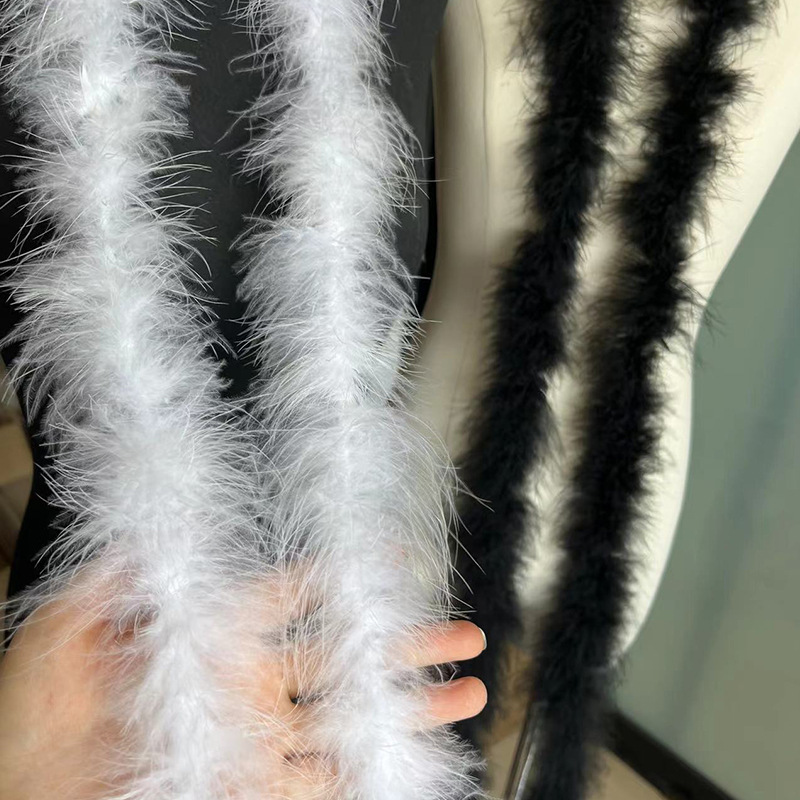 Picture of New products wholesale full fluffy feather strips Turkey wool strips wedding festival jewelry clothing luggage decorative feathers 2 meters 1