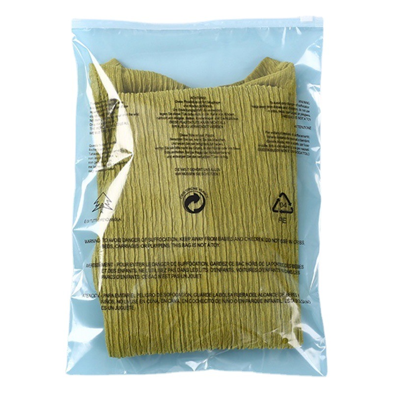 Cross-border Warning Zipper Bag Spot Clothing Packaging Bag Clothes T-shirt Swimwear Storage Ziplex Bag Transparent Underwear