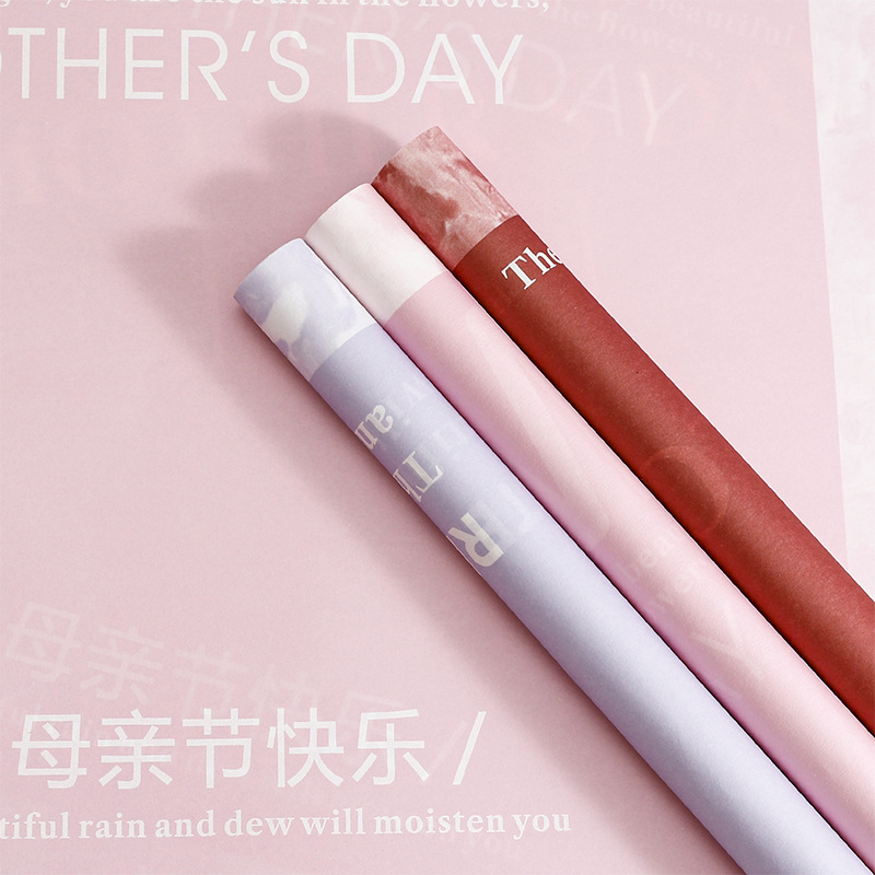 New Mother's Day Wrapping Paper Waterproof Fenghua Paper Mother Love You Wrapping Flower Paper Flower Shop Packaging Materials Wholesale