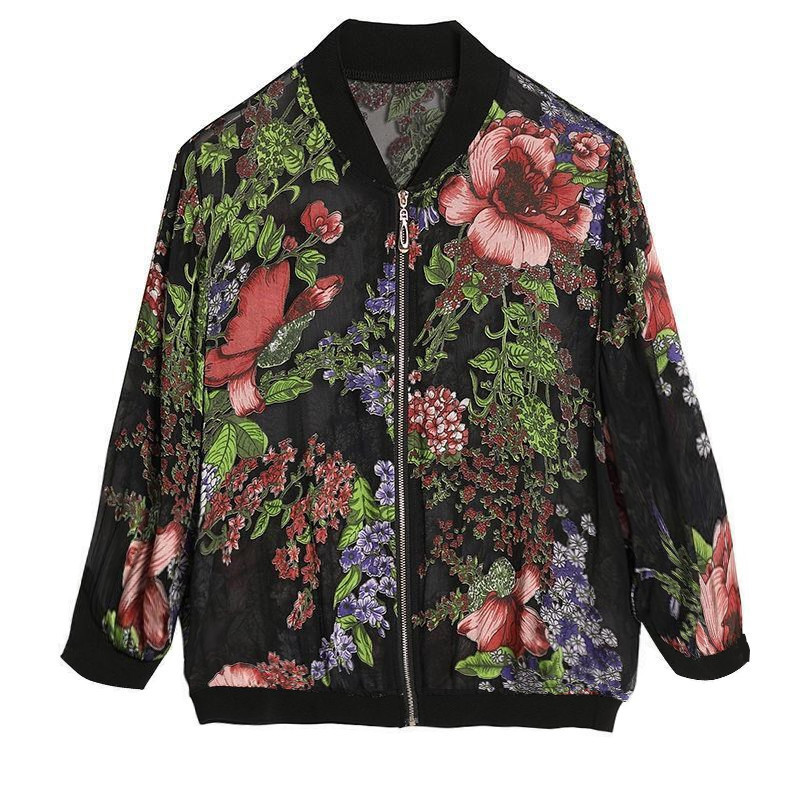 Picture of Cross-border Southeast Asia New Small Coat Women's Elegant Zipper Baseball Suit Top Large Size Loose Slim-fit Cardigan Jacket