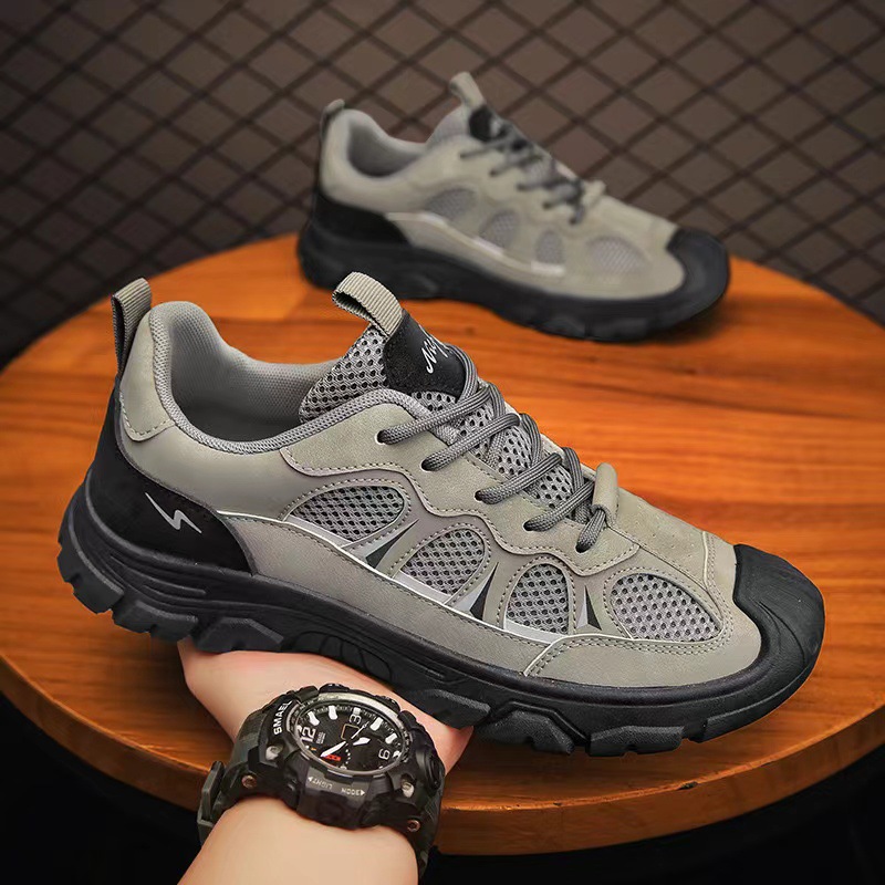 Soft bottom shoes men's 2025 new non-slip wear-resistant labor protection shoes outdoor breathable hiking men's shoes cross-border wholesale