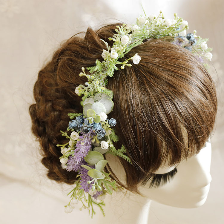 Picture of Art Accord ins Handmade Flower Ring Mori Female Lavender Bridal Headwear Holiday Travel Photography Accessories Photo Studio Photography Props