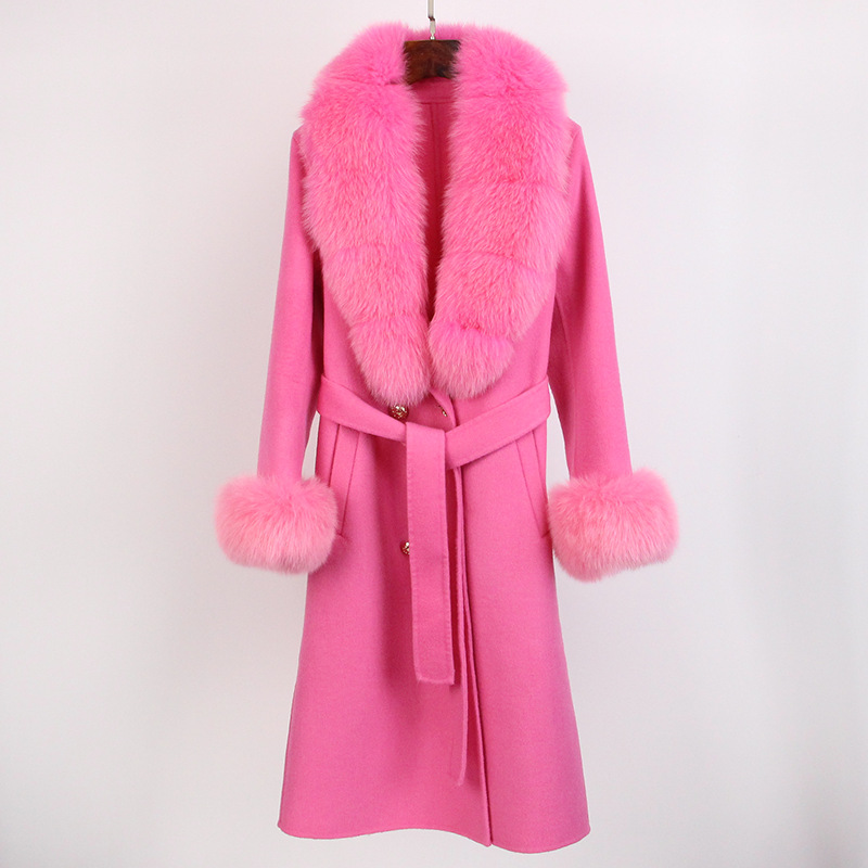 Picture of Cashmere Wool Coat Coat Autumn and Winter Coat Women's High-end Double-sided Wool Coat Women's Fox Wool Collar