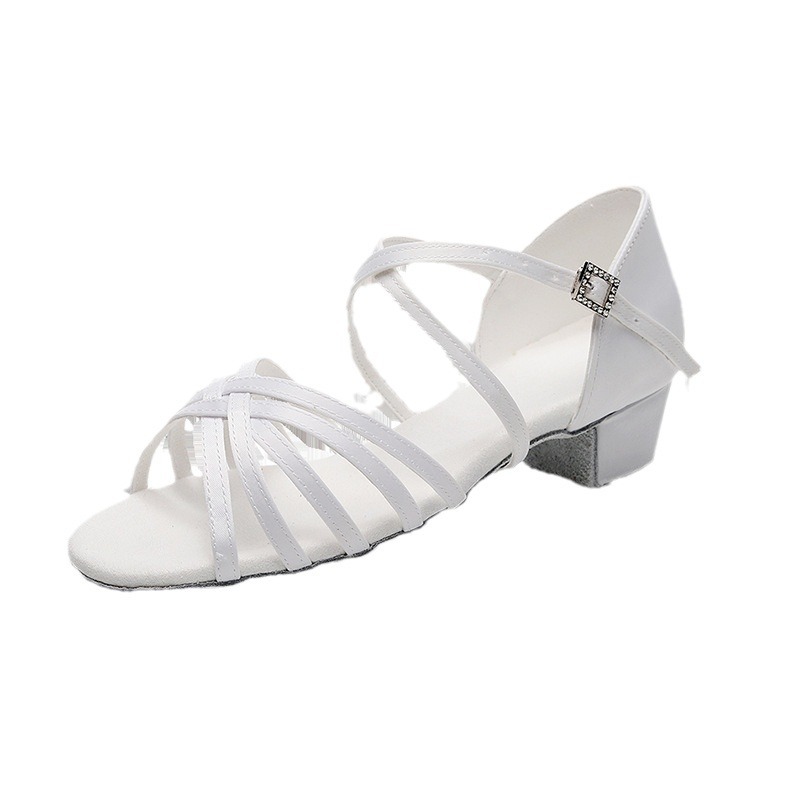 Picture of Latin dance shoes girls children professional white girls Latin shoes soft bottom children's wholesale practice new dance shoes