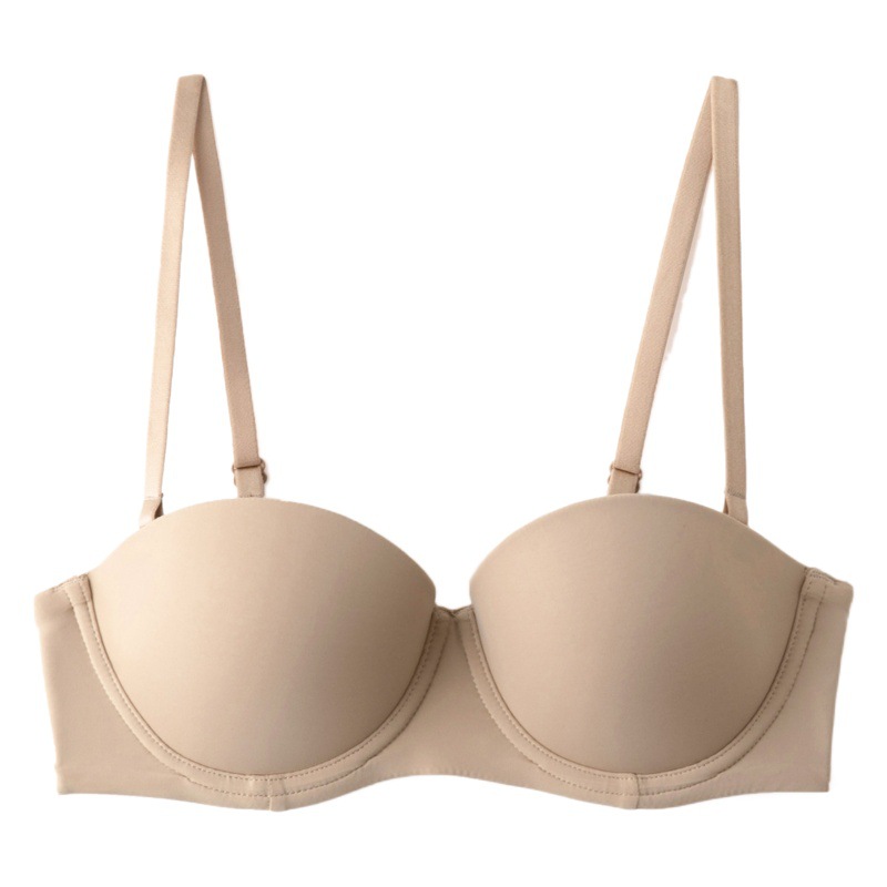 Smoothed Seamless Half Cup Underwear Women's Thin Soft Steel Ring Adjustable Top Thin Lower Thick Bra Sexy Push-up Bra