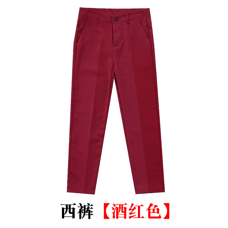 Picture of Children's Trousers Boys Black Suit Pants for Middle and Large Children and Primary School Pants White Trousers dark blue School Uniform Pants