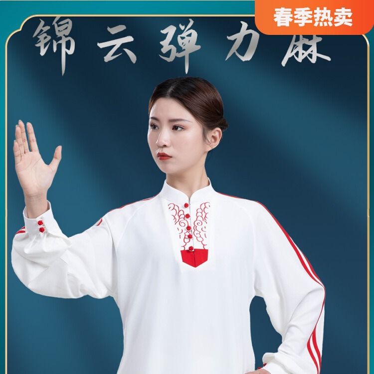 Chasing the Wind Hero Tai Chi Suit Women's Stretch Linen Chinese Style High-end Tai Chi Practice Martial Arts Suit Spring and Autumn New Arrival Men's Summer