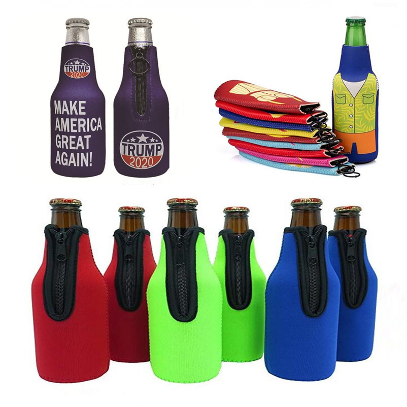 Manufacturers Produce Neoprene Beer Bottle Sleeve 330ml Zipper Diving Material Thermal Bottle Sleeve