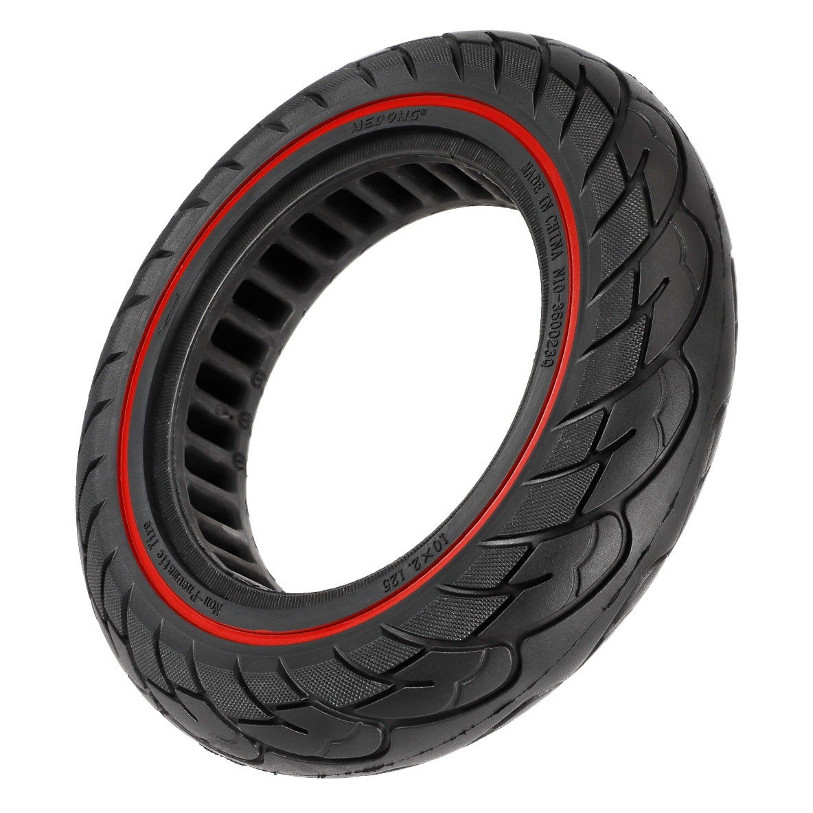 10 inch electric scooter 10x 2.125 red circle inner hole solid tire scooter rubber non-inflatable explosion-proof tire