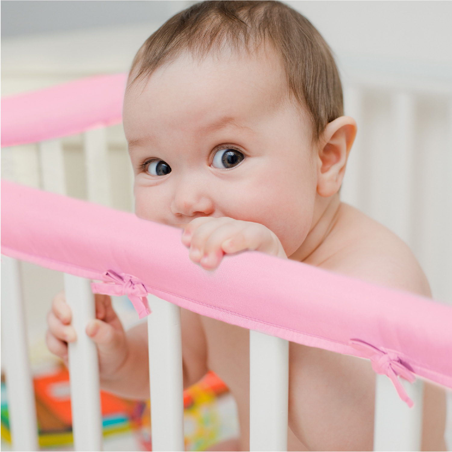 Cross-border crib anti-collision strip protection edge solid color baby bed circumference baby anti-collision soft bag foreign trade export to the United States