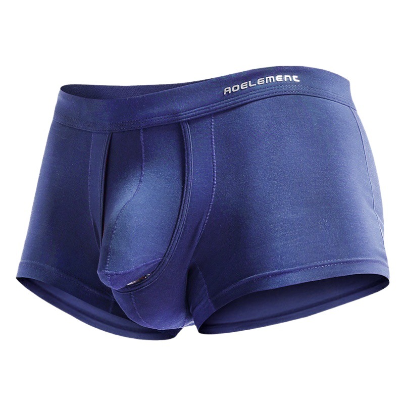 Men's Underwear Youth Scrotum Pocket Bullet Underpants Underwear Men's U-Convex Solid Color Separated Boxers Head