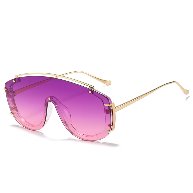 Picture of 2022 Europe and the United States new large frame conjoined color ins sunglasses cross-border personality modern fashion net red sunglasses women