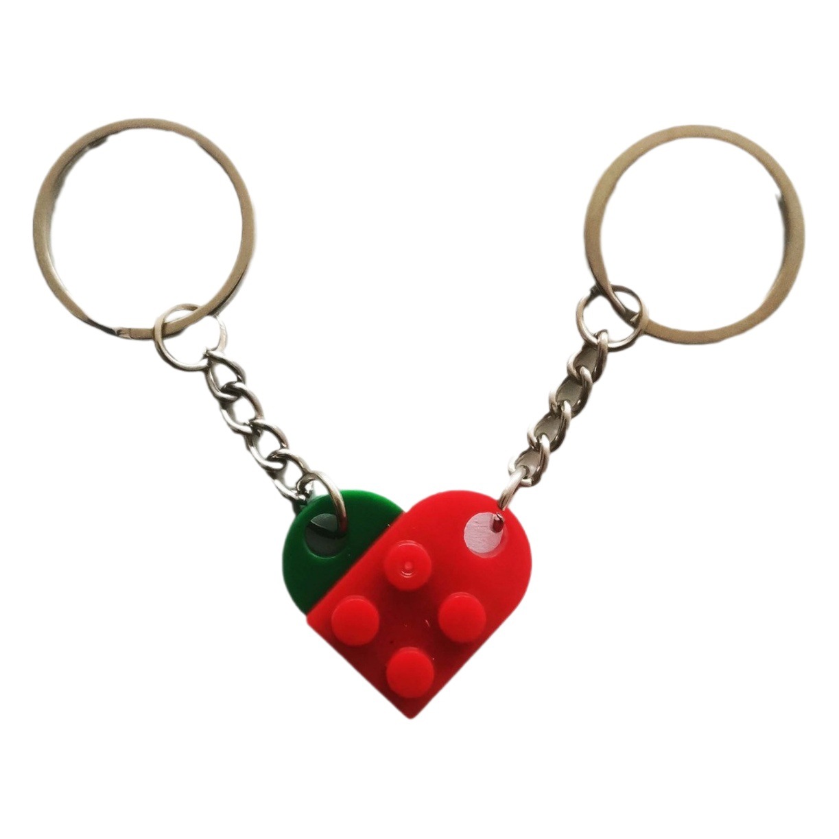 Factory spot compatible Lego detachable love block keychain cute heart romantic DIY necklace pendant