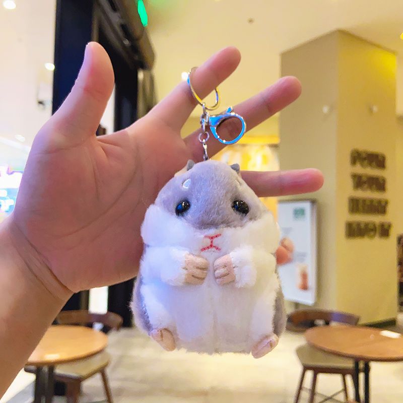 Picture of Plush Chubby Hamster Doll Keychain Pendant Girls South Korea Creative Cute Doll School Bag Hanging Ornaments