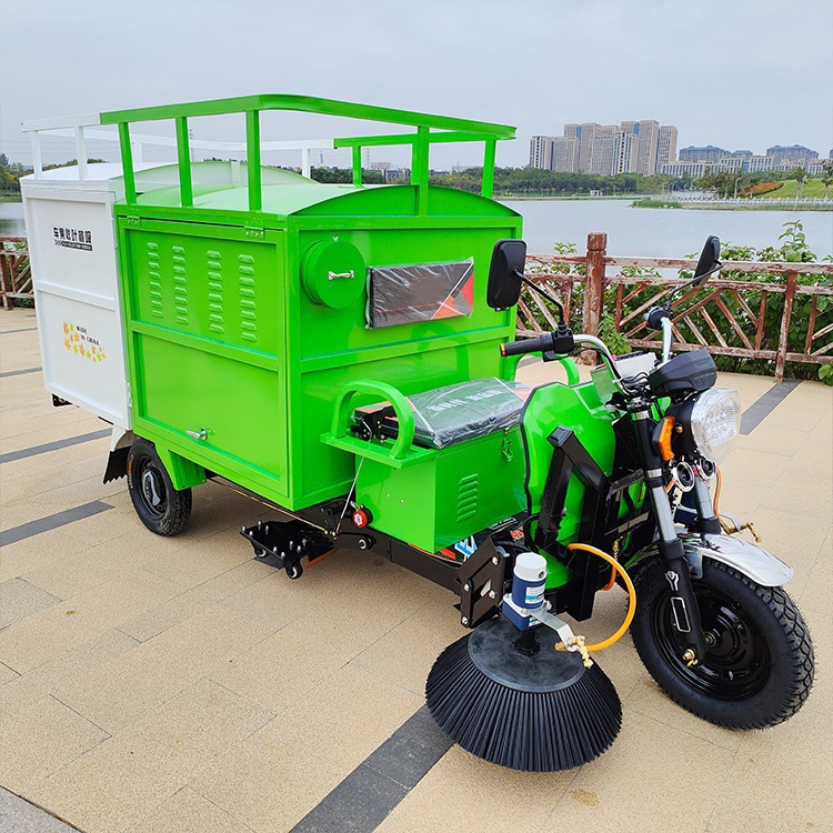 Electric tricycle leaf collection vehicle sanitation road garbage leaf sweeper property vacuuming and sweeping machine