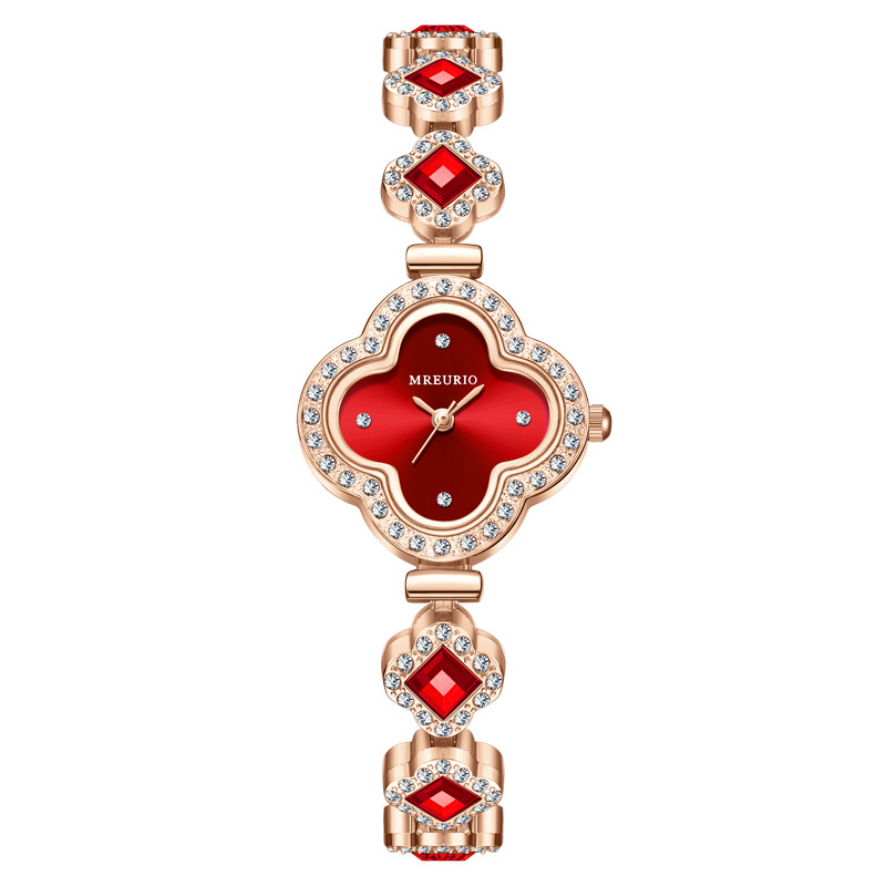 Picture of Live Hot Hot Hot Fashion Four-leaf Clover Bracelet Quartz Watch Emerald Women's Watch Women's Watch Factory Wholesale
