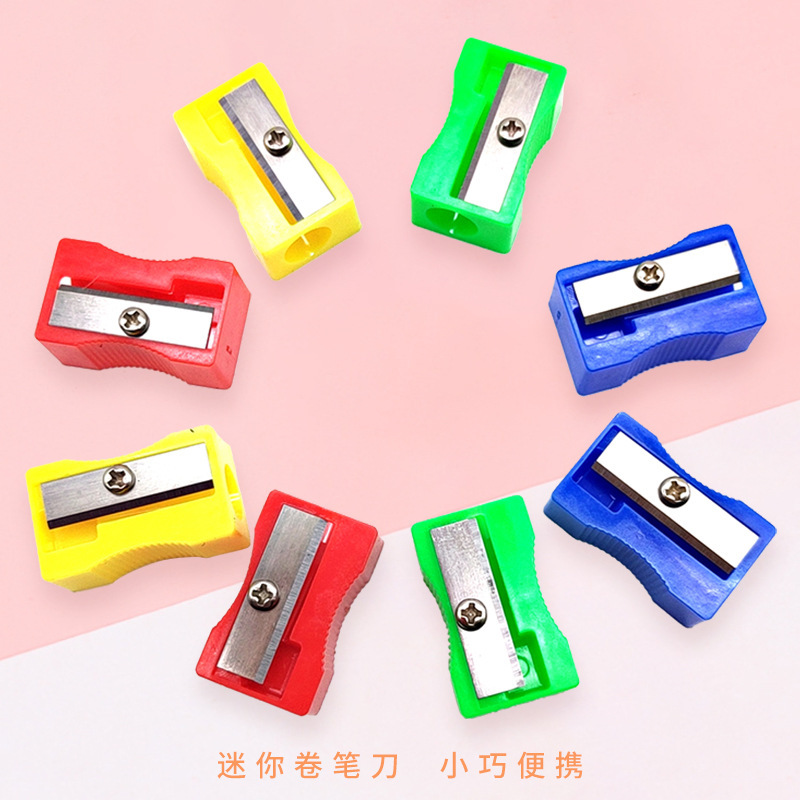 Factory supply plastic rectangular pencil sharpener student supplies small square pencil sharpener mini pencil sharpener
