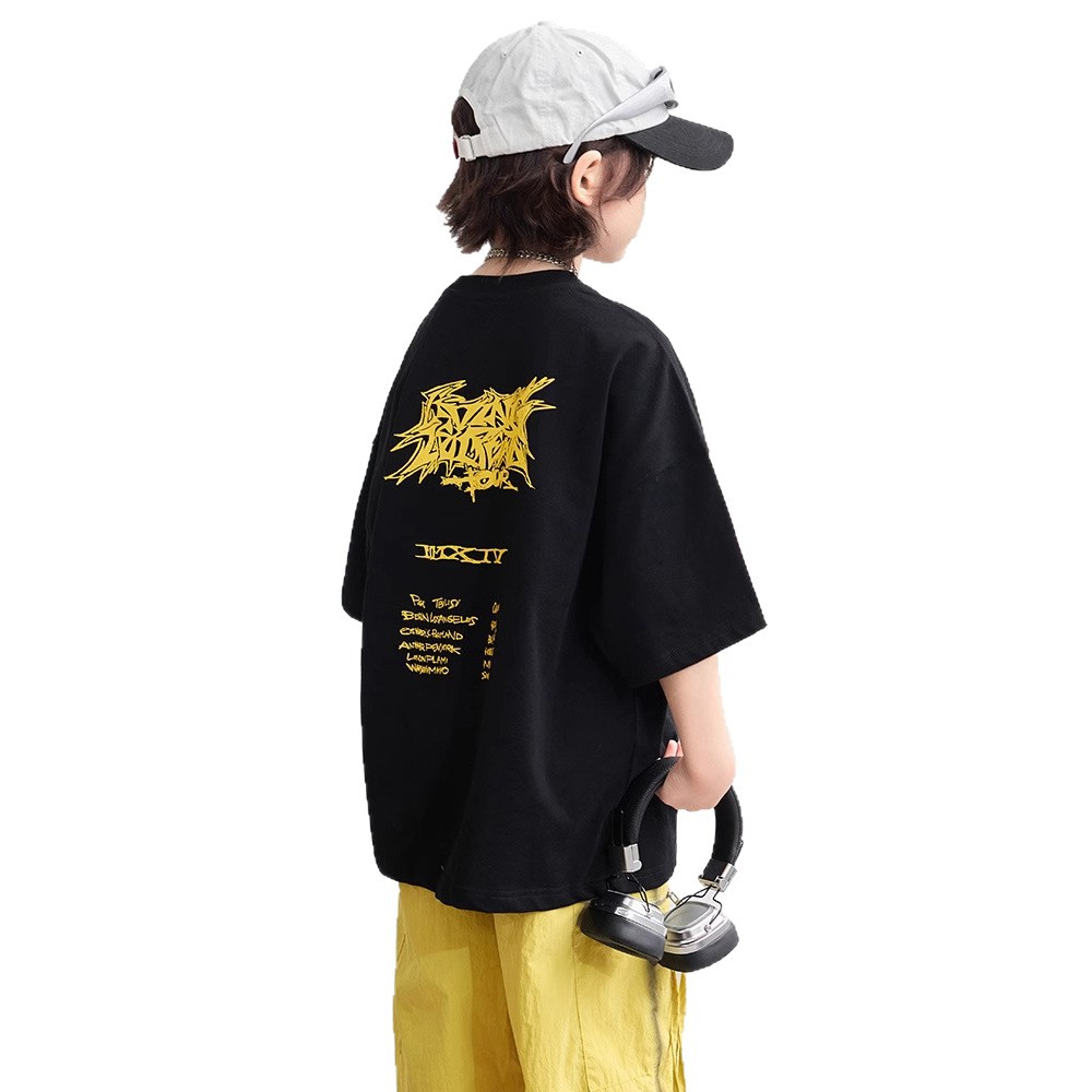 Picture of Boys' Short-sleeved T-shirt Summer 2025 New Arrival Zhongda Children's Summer Half-sleeved Cotton T-shirt Boys' Top Stylisics T-trendy