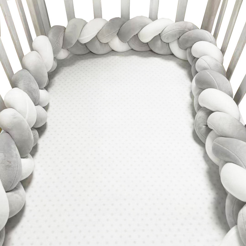 Picture of Baby Bed Circumference ins New Hand-Woven Long Knotted Ball Three-strand Brait Anti-collision Soft Bag Baby Bed Circumference