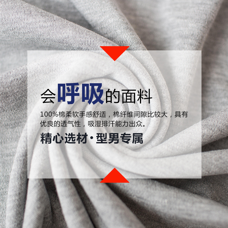 Picture of Men's Pure Cotton Autumn Clothes and Pants Thin Cotton Sweater Youth All Cotton Basic All Cotton Underwear Men's Warm suit Winter