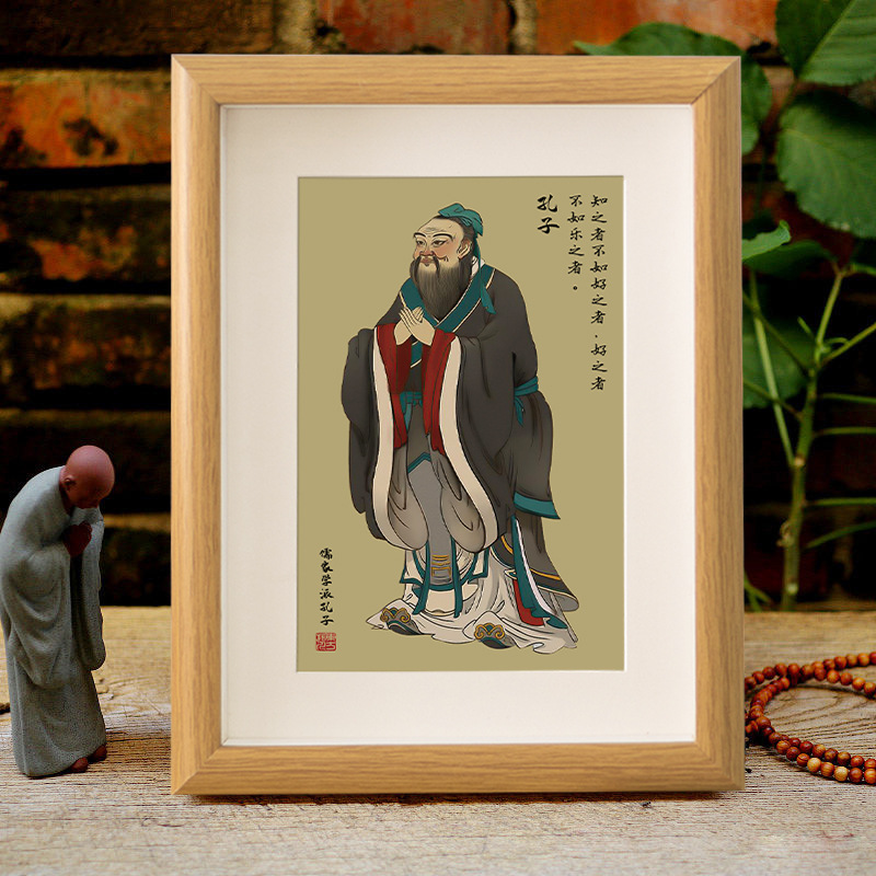 Picture of Confucius portrait set table Confucius like student inspirational decorative painting Confucius sage photo frame study book desktop ornaments