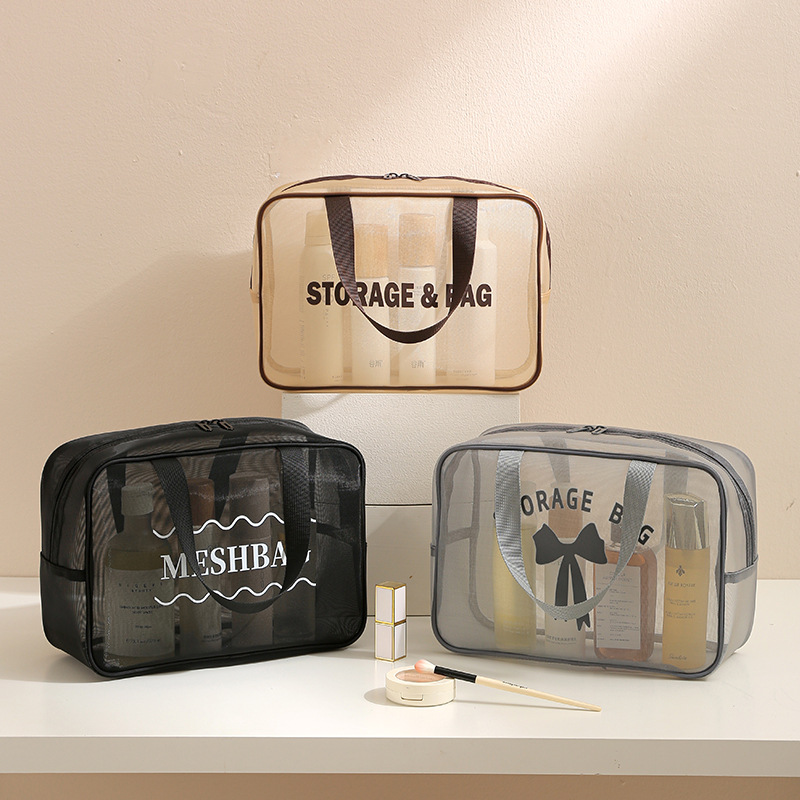 Mesh Wash Storage Bag Anti-splashing Travel Storage Cosmetic Bag Breathable High Color Value Cosmetic Storage Bag Wholesale
