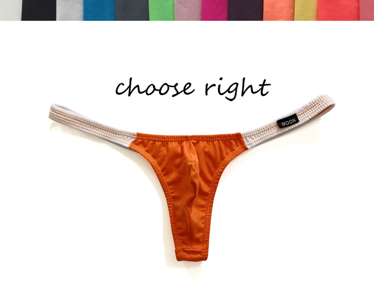 Picture of [Factory] Men's Low-Waist Color-Blocked Sexy Thong Cotton Underwear for Men 0200