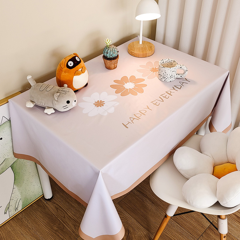 Picture of Tablecloth Waterproof and Oil-proof PVC Coffee Table Table Mat Dining Table Tablecloth Picnic Stall Student Desk Dormitory Decorative Cloth