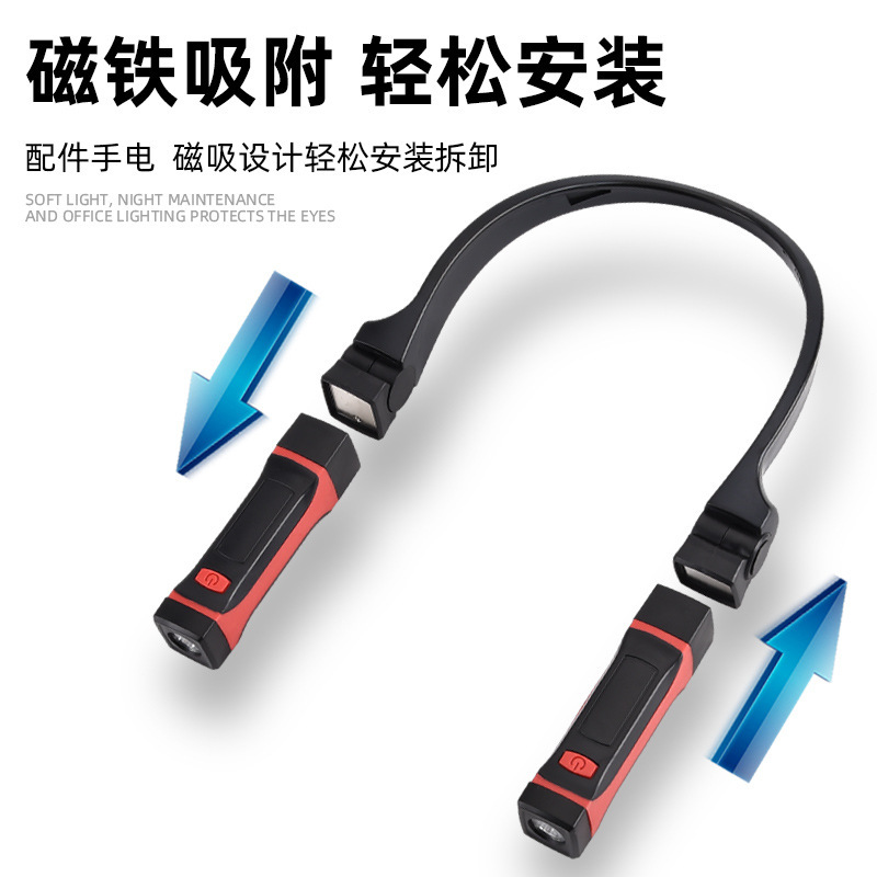 Picture of Cross-border new LED hanging neck lamp reading lamp outdoor night run lamp barbecue lamp camping lamp lighting work lamp magnetic suction