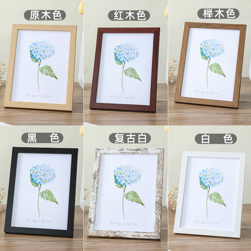Picture of Creative simple diy wooden photo frame wholesale 5-inch 6-inch 7-inch 8-inch 10-inch A4 picture frame decoration photo wall