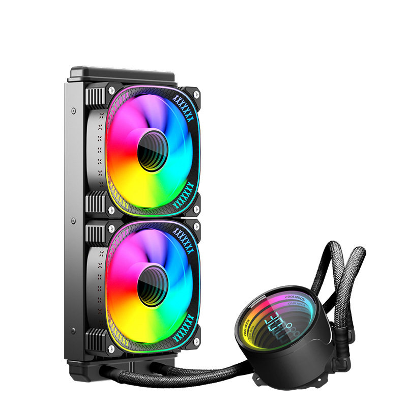 Picture of 360 Digital Display water-cooled radiator computer ARGB temperature display lens multi-platform integrated CPU radiator