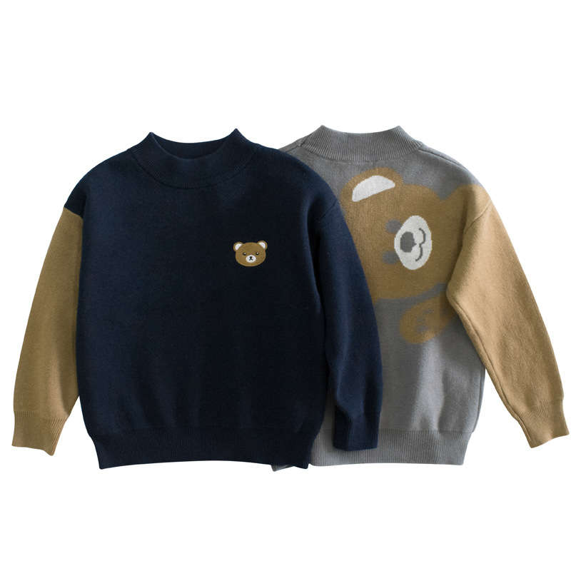 27kids brand children's clothing spring new children's sweater baby boys' sweater bear clothes one-piece delivery