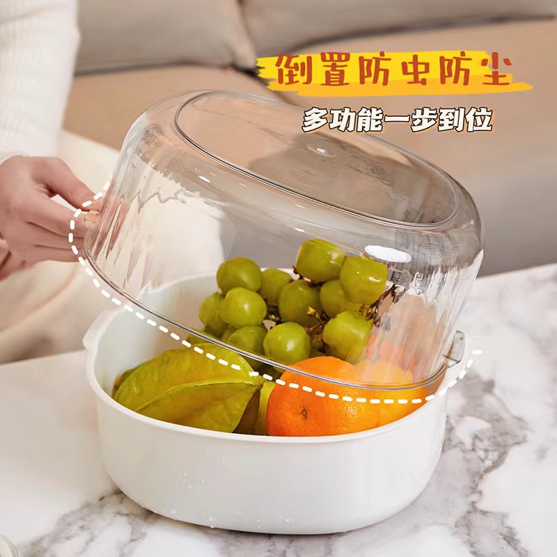 Picture of Multi-functional plastic drain basket six-piece kitchen wash basket fruit double-layer basket wholesale