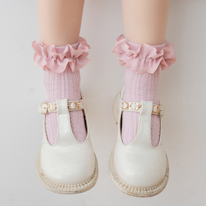 Picture of Girls Lace Socks Stylish Korean Style Children's Socks Trendy ins Fashion Lace Baby Princess Socks White Dance Socks