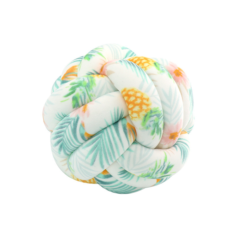 Picture of Ins Popular Three-Strand Rope Knotted Round Ball Home Fabric Creative Hand-Woven Decorative Pillow Cushion Lumbar Cushion
